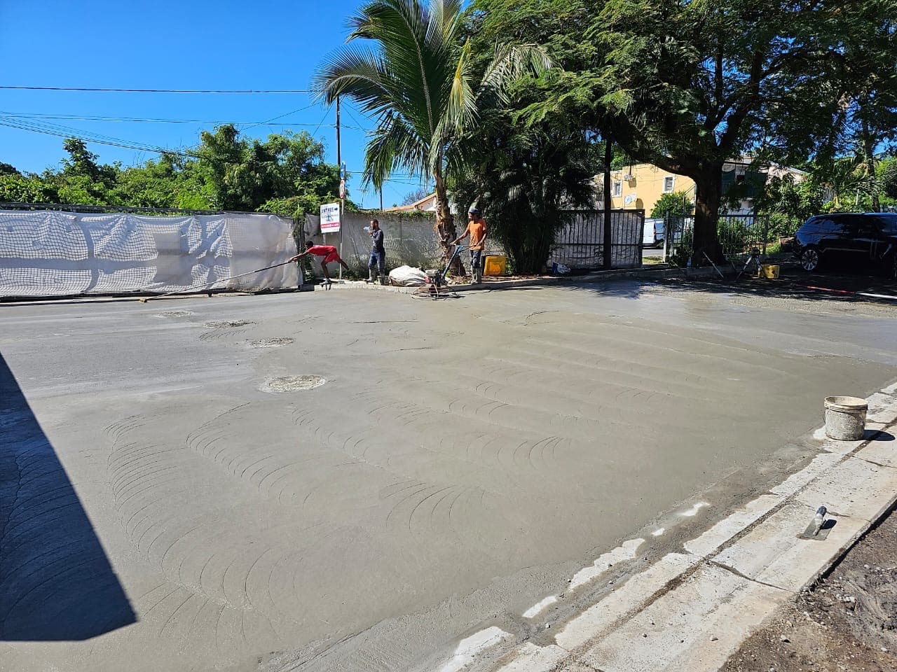 Livraison d'un béton drainant 