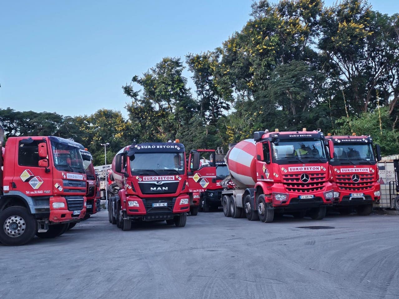 La flotte de camions malaxeurs